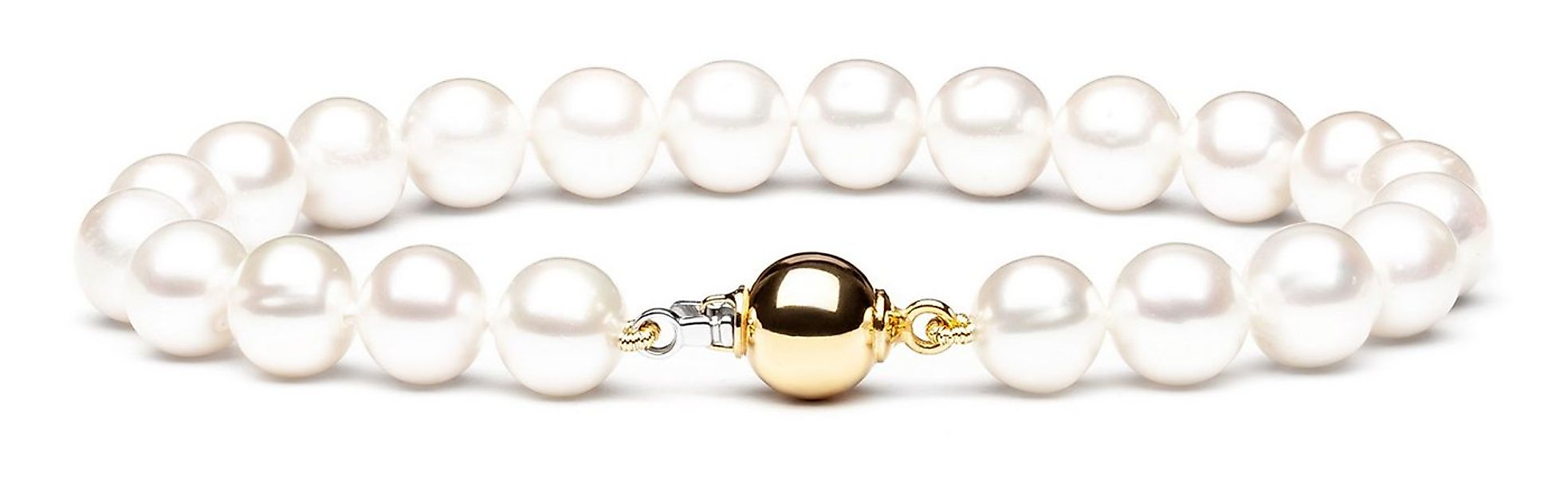 Gaura Pearls Perlenarmband klassisch-elegant weiß rund 7.5-8.5 mm, echte Sü günstig online kaufen
