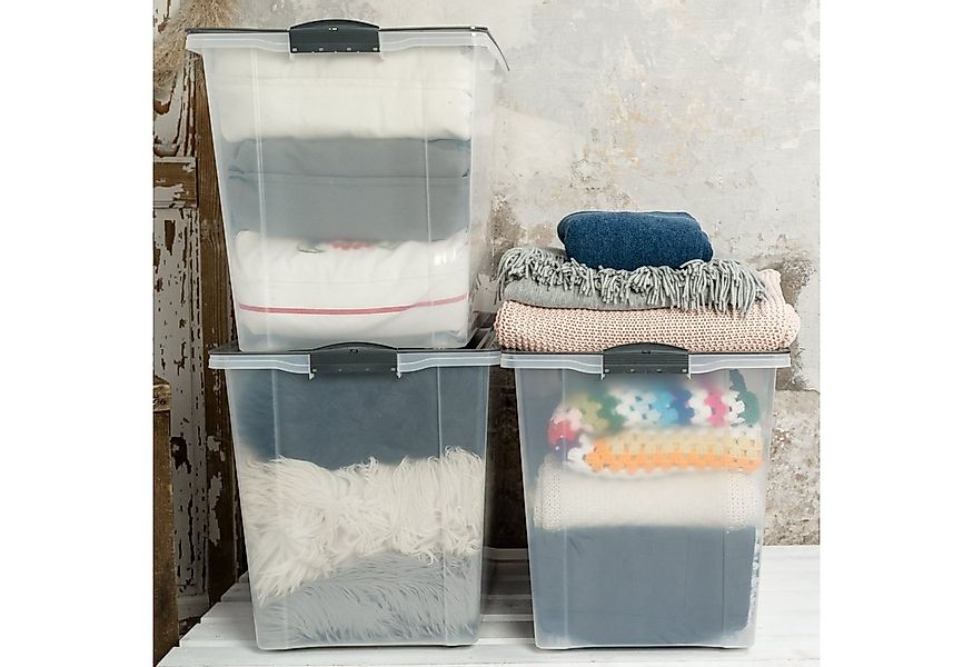 ROTHO Aufbewahrungsbox COMPACT stapelbare 70l Aufbewahrungskiste mit Deckel günstig online kaufen