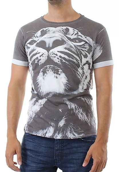 Shine T-Shirt Men 45378 TIGER White Grey günstig online kaufen