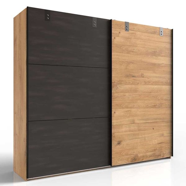 Schwebetürenkleiderschrank im Industry und Loft Stil 2 türig günstig online kaufen