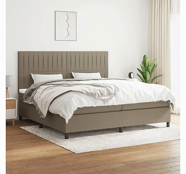 vidaXL Boxspringbett Boxspringbett mit Matratze Taupe 200x200 cm Stoff Bett günstig online kaufen