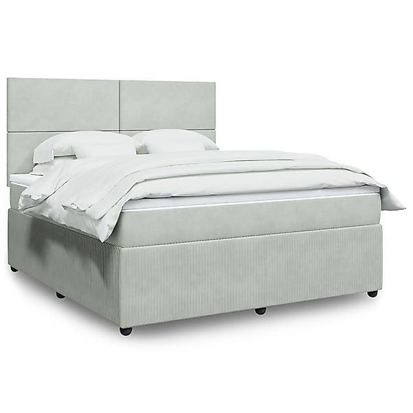 vidaXL Boxspringbett mit Matratze Hellgrau 180x200 cm Samt2102748 günstig online kaufen