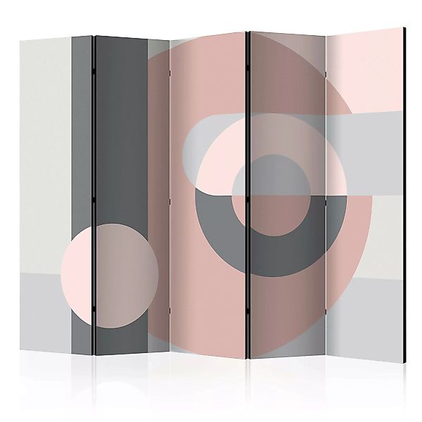 5-teiliges Paravent - Geometric Wreath (pink) Ii [room Dividers] günstig online kaufen