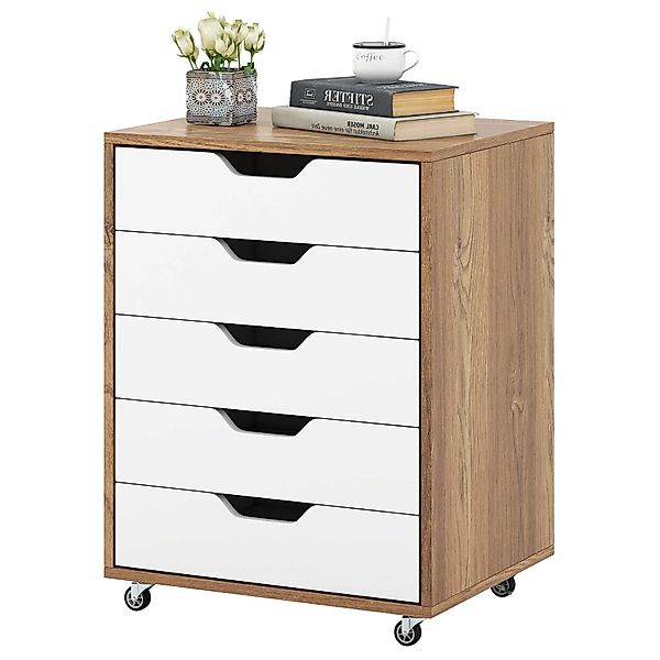 KOMFOTTEU Aktenschrank mit Rollen & 5 günstig online kaufen