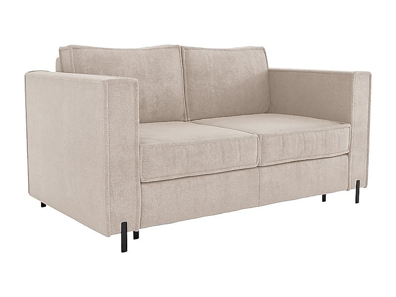 Schlafsofa mit Matratze 3-Sitzer - Strukturstoff - Beige - Liegefläche 140 günstig online kaufen
