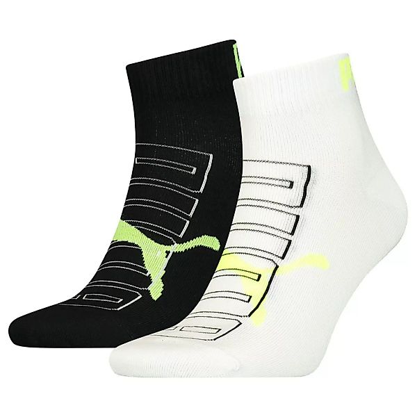 Puma Outline Logo Quarter Socken 2 Paare EU 39-42 Black / White günstig online kaufen