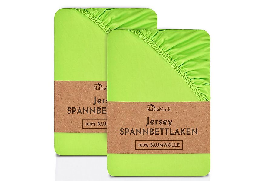 NatureMark Spannbettlaken 2er-Set Jersey Spannbetttuch 100% Baumwolle, 100% günstig online kaufen