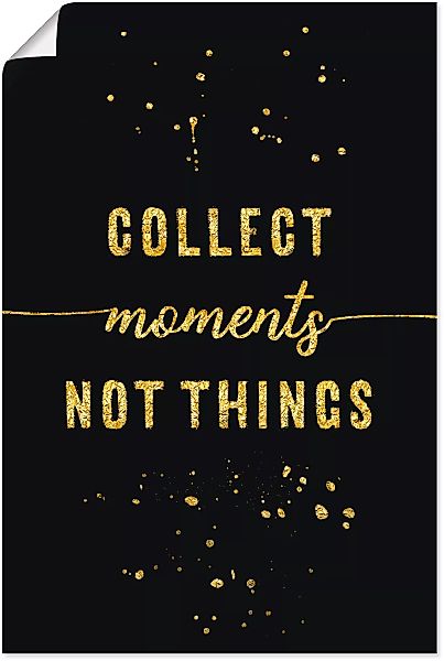 Artland Wandbild "GOLD Sammle Momente, keine Dinge", Sprüche & Texte, (1 St günstig online kaufen