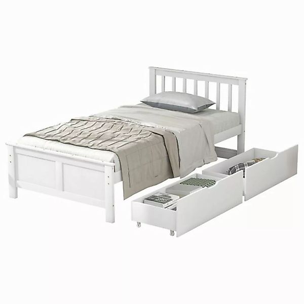 HAUSS SPLOE Holzbett Einzelbett Holzbett Bettrahmen Kinderbett (90x200cm, m günstig online kaufen