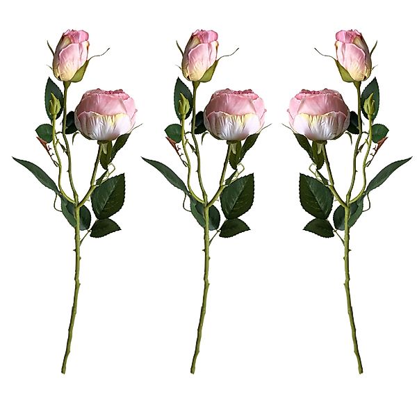 Kunstblumenstrauß Künstliche Rosen 3er Set 55cm. günstig online kaufen