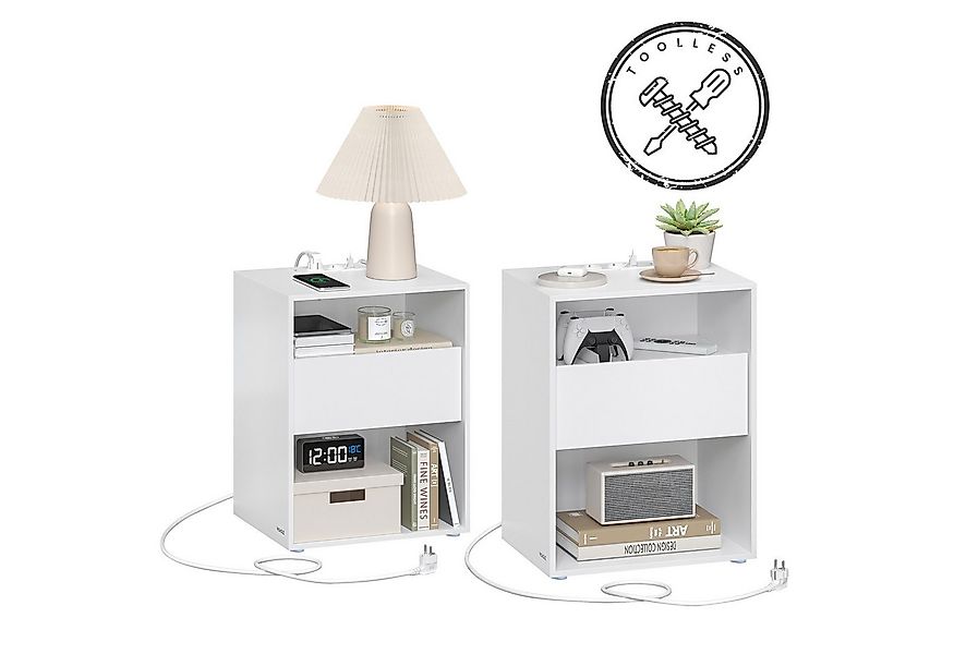 VASAGLE Nachttisch (2-St), Nachttisch werkzeuglos Montage 2er Set, Beistell günstig online kaufen