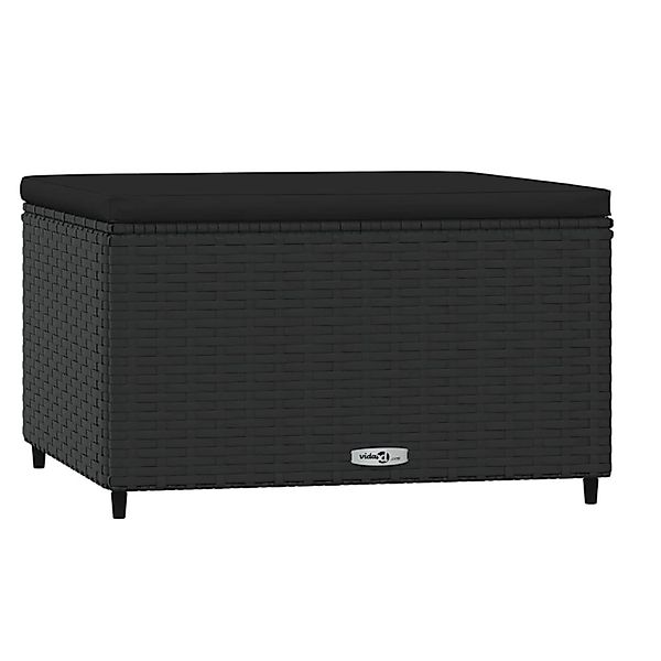 VidaXL Gartenhocker mit Kissen Schwarz Poly Rattan 3 günstig online kaufen