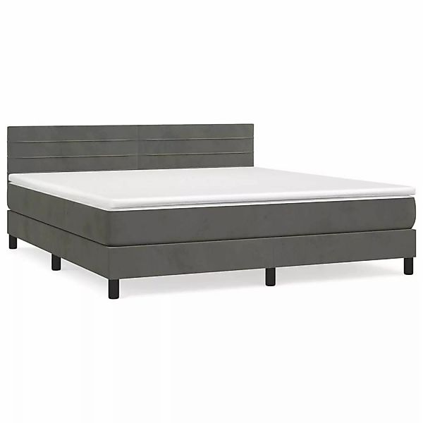 vidaXL Boxspringbett mit Matratze Dunkelgrau 160x200 cm Samt1348886 günstig online kaufen
