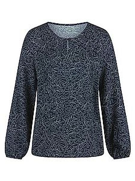 Bluse Rundhals-Ausschnitt Peter Hahn blau günstig online kaufen