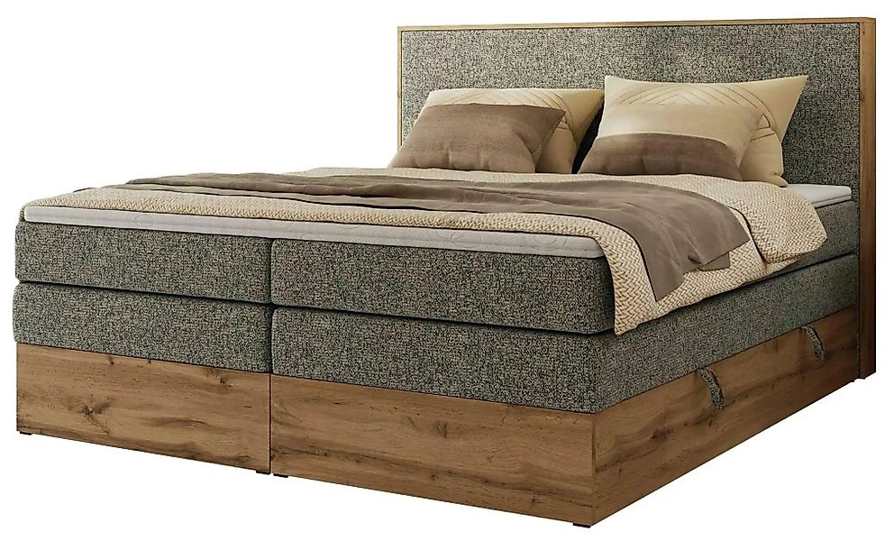 Boxspringbett mit Bettkasten Wood Classic King ¦ grau ¦ Maße (cm): B: 164 H günstig online kaufen