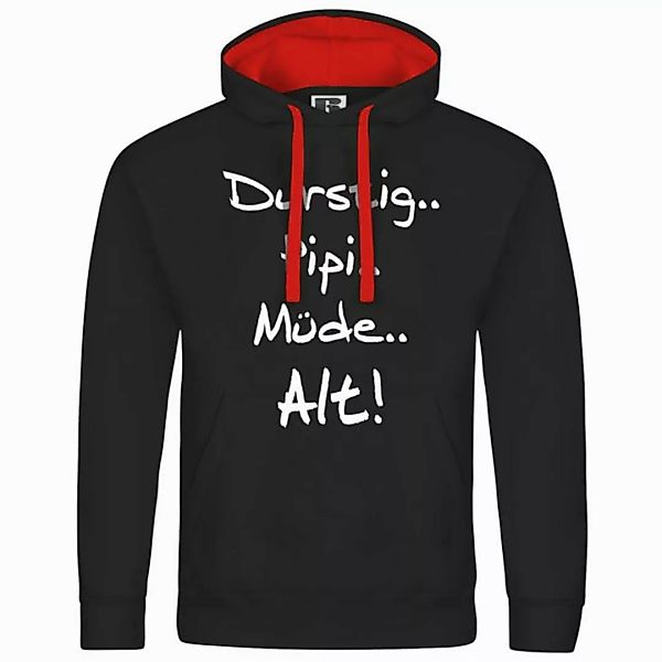 deinshirt Kapuzenpullover Herren Kapuzenpullover Durstig pipi müde alt Mit günstig online kaufen