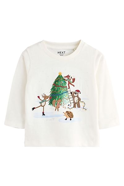 Next Langarmshirt Weihnachtliches, langärmeliges T-Shirt (1-tlg) günstig online kaufen