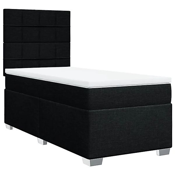 vidaXL Boxspringbett mit Matratze Schwarz 90x190 cm Stoff 3292645 günstig online kaufen
