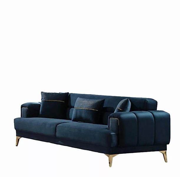 JVmoebel Sofa Blauer Dreisitzer Wohnzimmermöbel Polster Couch Luxus Möbel S günstig online kaufen