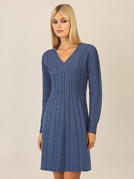 Apart Strickkleid mit Zopfmuster und V-Ausschnitt günstig online kaufen