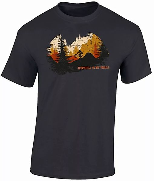 Baddery Print-Shirt Fahrrad T-Shirt : "Downhill is my thrill", hochwertiger günstig online kaufen