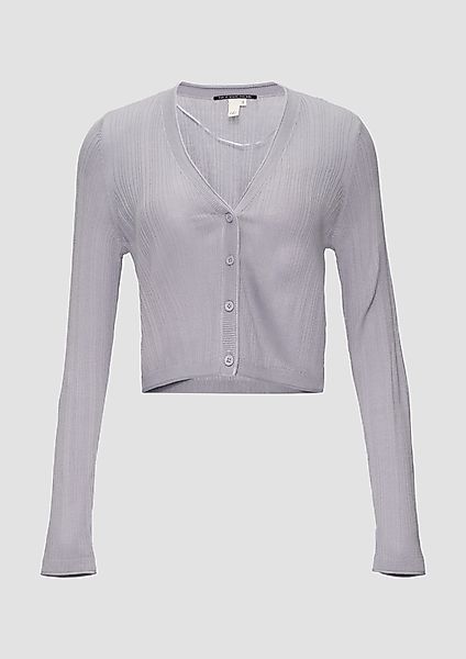 QS Funktionsjacke Verkürzte Strickjacke aus Viskosemix günstig online kaufen