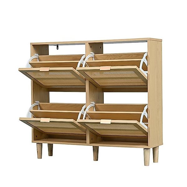BBWL Schuhschrank Schuhschrank 100x25x90 cm mit 4 Klappschubladen (Schuhkom günstig online kaufen
