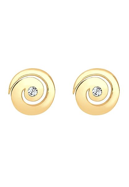 Elli Paar Ohrstecker Spirale Rund Kristalle günstig online kaufen