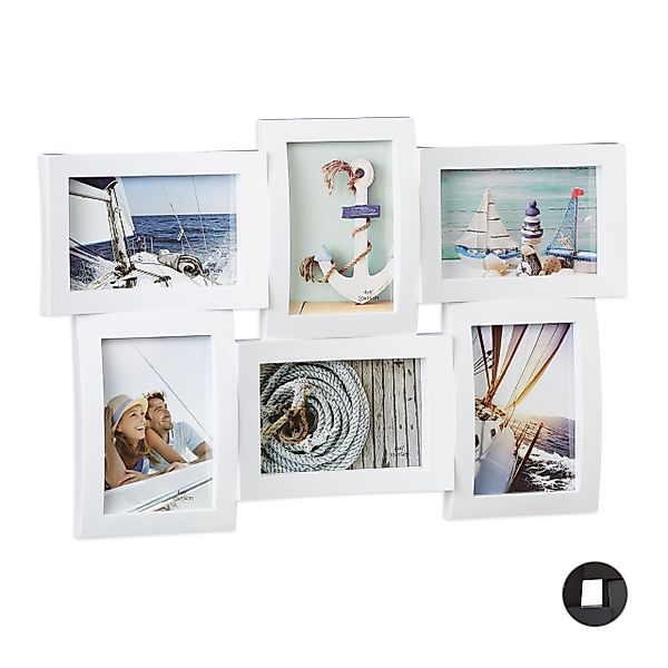 relaxdays Staffelbilderrahmen Bilderrahmen für mehrere Fotos, günstig online kaufen