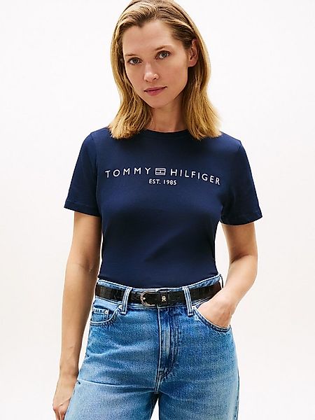 Tommy Hilfiger Kurzarmshirt REG CORP LOGO C-NK mit Logoschriftzug und Stick günstig online kaufen