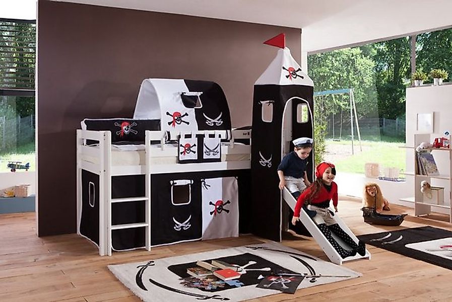 Natur24 Kinderbett Einzelbett Alex Buche massiv 90x200 cm Weiß lackiert mit günstig online kaufen