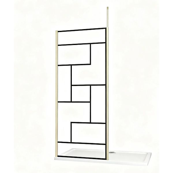 AICA Walk in Duschwand B.120xH.200cm mit Stabilisierungsstange 203-320cm Na günstig online kaufen