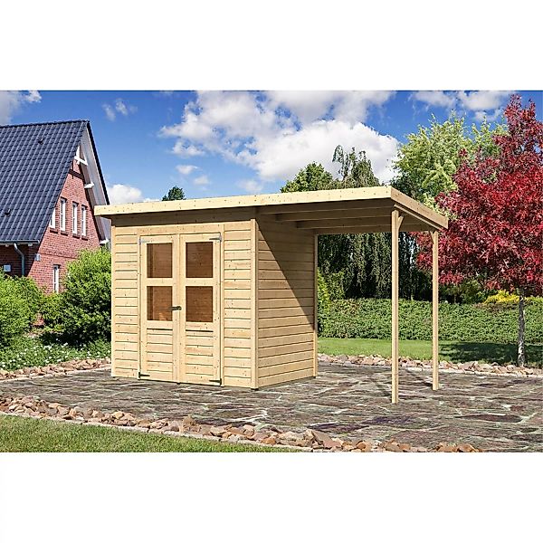 Karibu Holz-Gartenhaus Vellinge Natur Unbehandelt 208 cm x 150 cm günstig online kaufen
