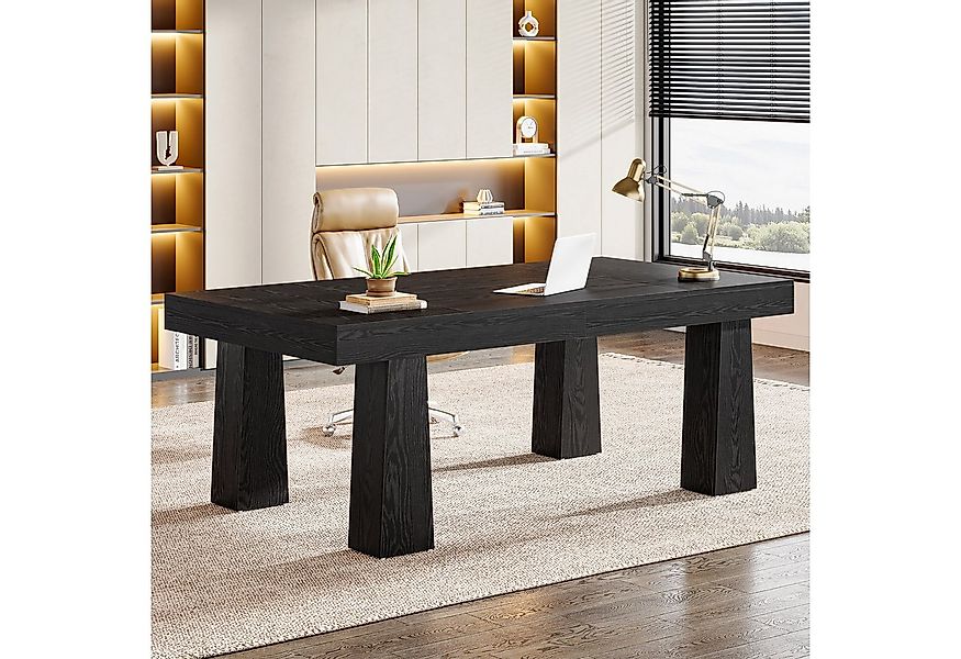 Tribesigns Schreibtisch 160x80 cm Computertisch, Schwarz Industriell Büroti günstig online kaufen