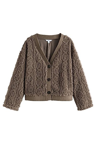 Next Cardigan Zopfstrickjacke mit Knöpfen aus Borg-Fleece (1-tlg) günstig online kaufen