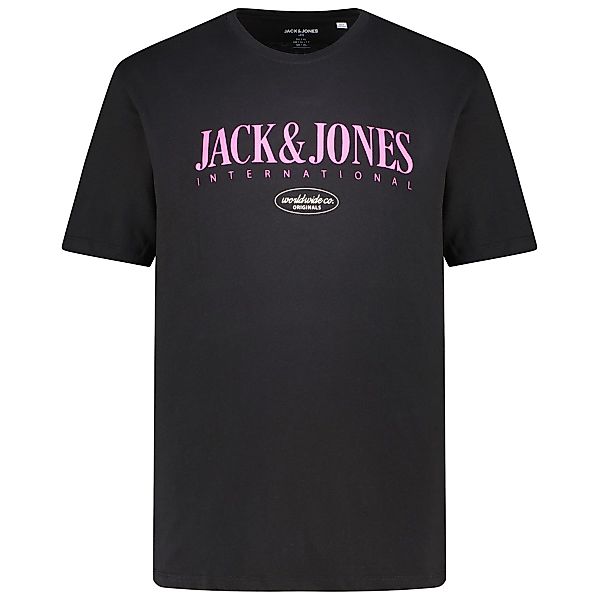 Jack&Jones T-Shirt mit Label-Print Farbe schwarz Größe: 3XL günstig online kaufen