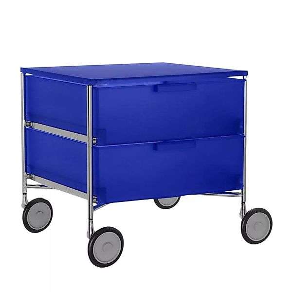 Kartell - Mobil 2 Container mit Rollen - kobaltblau/halbtransparent/BxHxT 4 günstig online kaufen