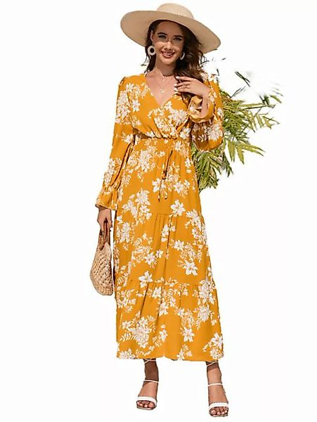 ZWY Abendkleid gelbes Blumenkleid, Frühlingskleid, Partykleid, gelber Rock günstig online kaufen