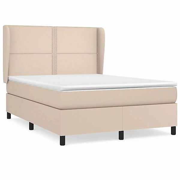 vidaXL Boxspringbett Matratze Cappuccino-Braun 140x200cm Kunstleder1466686 günstig online kaufen