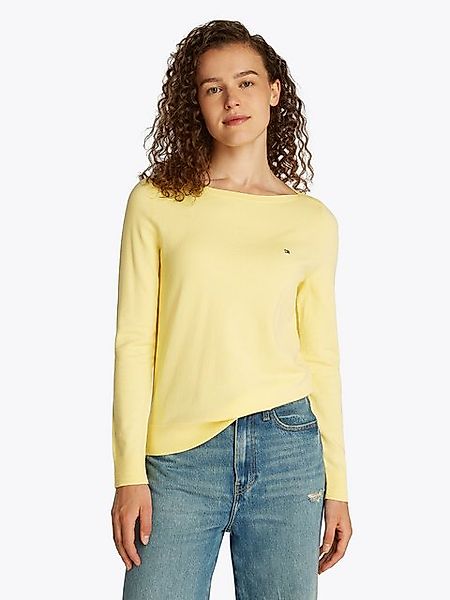 Tommy Hilfiger Strickpullover CO JERSEY STITCH BOAT-NK SWEATER mit Tommy Hi günstig online kaufen