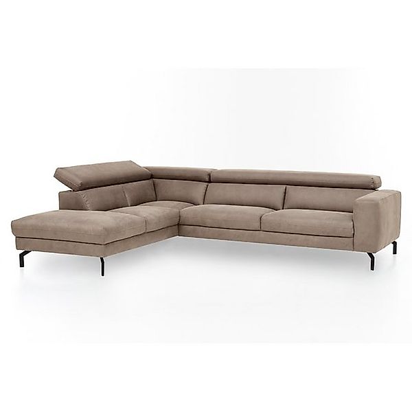 Lomadox Ecksofa CASSINO-155, L-Form, verstellbares Kopfteil, Vintageoptik b günstig online kaufen