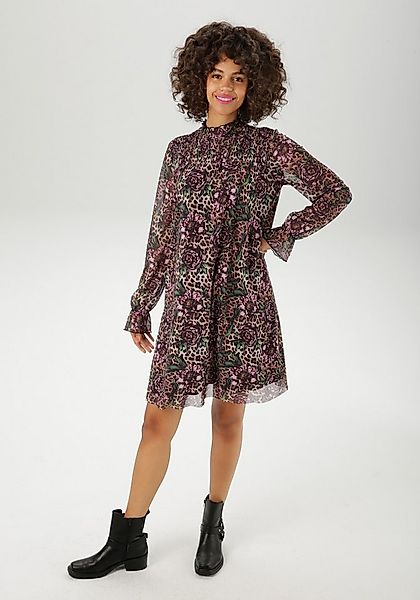 Aniston CASUAL Blusenkleid mit fantasievollem Leo- und Blumenmuster bedruck günstig online kaufen