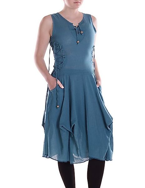 Vishes Midikleid Knielanges Kleid Baumwolle Casual verstellbares Kleid im L günstig online kaufen