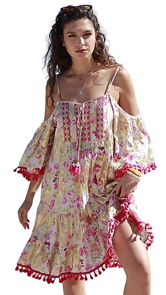 Charis Moda Tunikakleid Strandkleid Bohéme schulterfrei günstig online kaufen