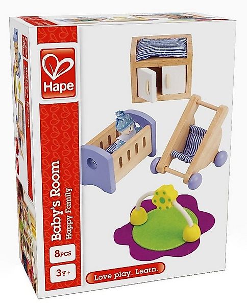 Hape Puppenhausmöbel Babyzimmer (Set, 8tlg) günstig online kaufen