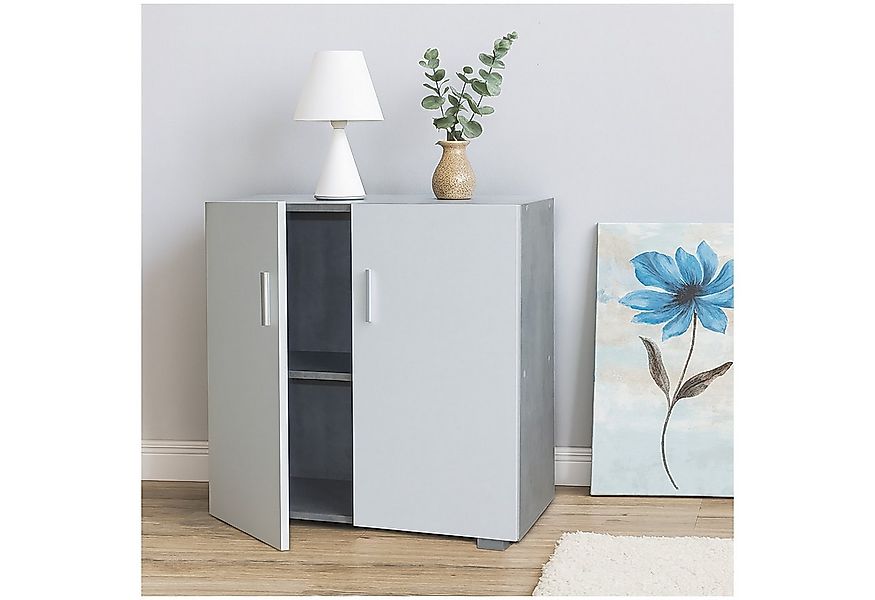 HTI-Living Sideboard Sideboard 2 Fächer Thekla Beton-Weiß (Stück, 1 St., 1 günstig online kaufen