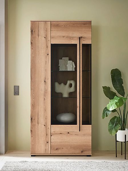 Home affaire Vitrine "Cantara, Vitrinenschrank in Eiche Evoke oder weiß, St günstig online kaufen