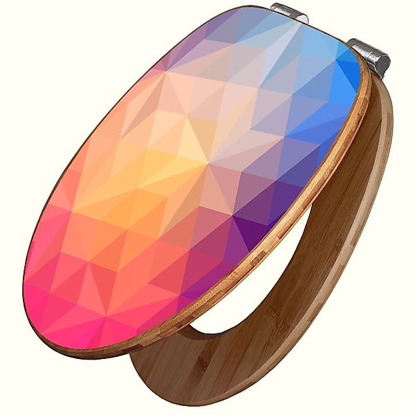 banjado WC-Sitz aus Bambus Motiv Bunte günstig online kaufen