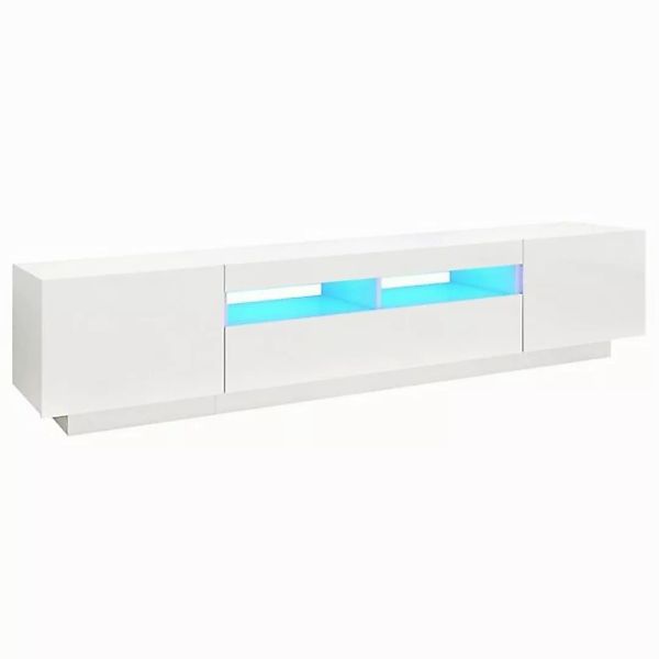 vidaXL TV-Schrank TV-Schrank mit LED Leuchten Hochglanz-Weiß 200x35x40 cm L günstig online kaufen