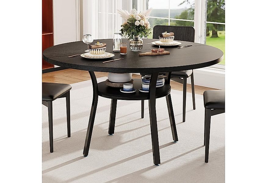 GarveeMore Esstisch Runder 119cm mit Ablagefläche für 4-6 Personen, Küchent günstig online kaufen